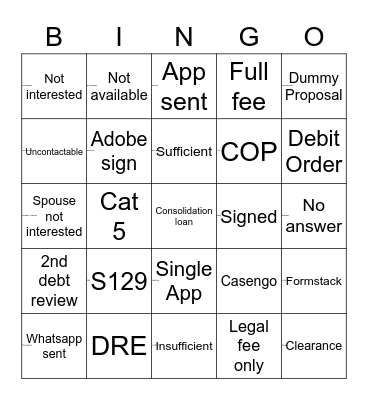 Sales BINGO! Bingo Card
