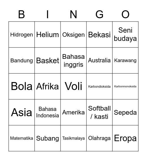 Bingo Sharon Myoui Bingo Card