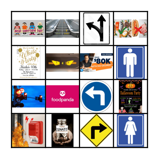 have to / don't have to bingo Card