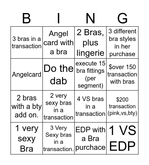 Get your Sexy on! Bingo Card