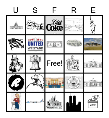United States Freedom Symbols Bingo Card