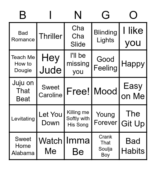 MUSIC HITS ABHU Bingo Card