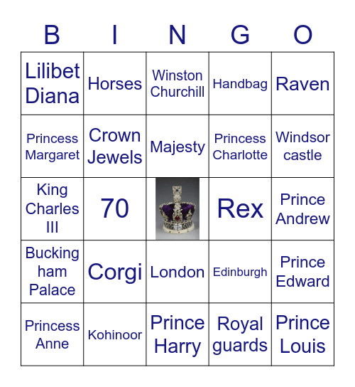Queen Elizabeth  II Bingo Card