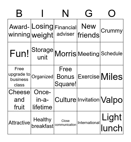 Virginia Mullin Bingo Card