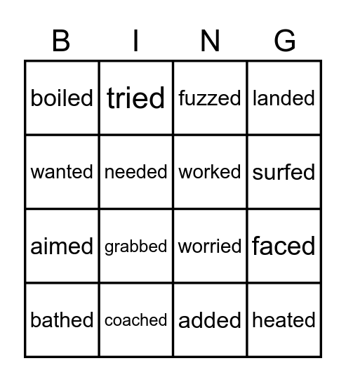 Pronunciation Bingo Card