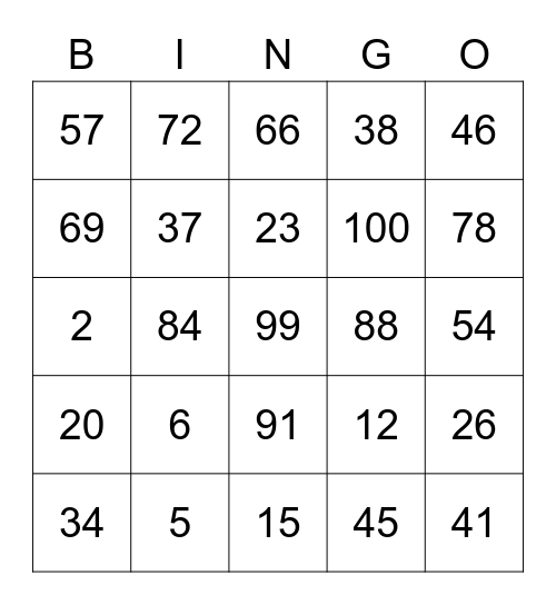 BINGO TIME! Bingo Card