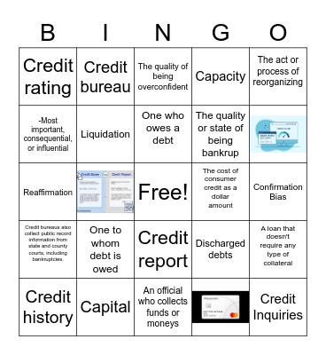 Financial Literacy Terms & Definitions Bingo Card
