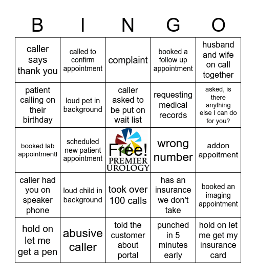 Call Center Bingo 2022 Bingo Card