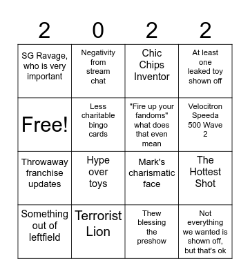 Pulsecon 2022 Bingo Card