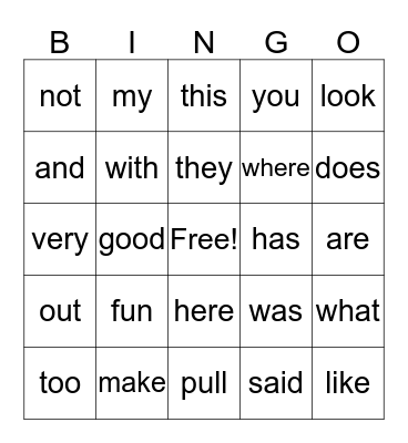 1st Grade Bingo #3 Bingo Card