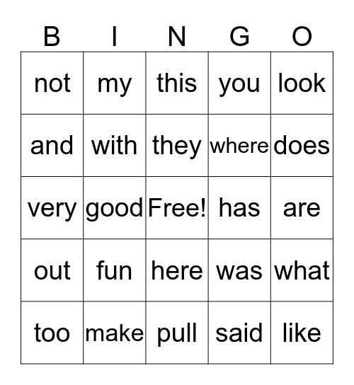 1st Grade Bingo #3 Bingo Card