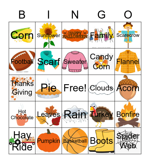 Fall Bingo Card