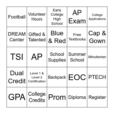 Advanced Academics LOTERIA Bingo Card