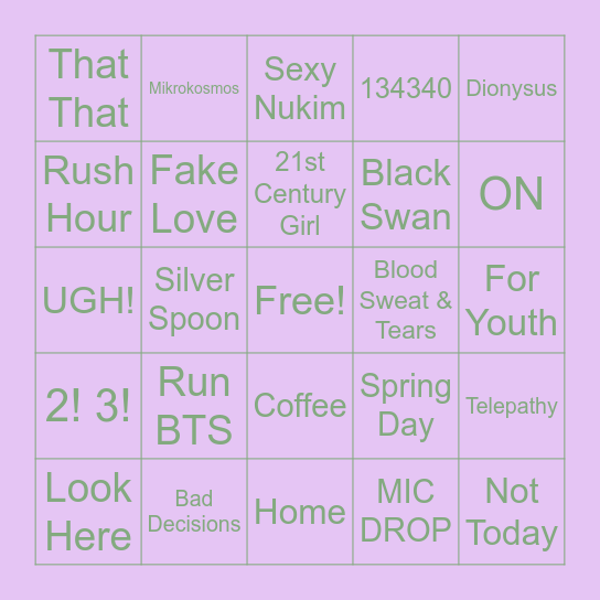 @theLillyy_ Bingo Card