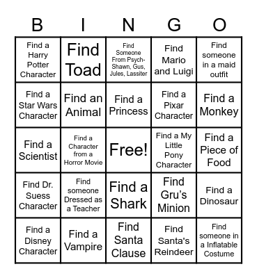 Hope Week Scavenger Bingo Card