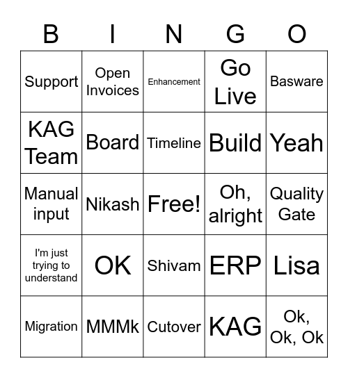 Baseware Bingo Card
