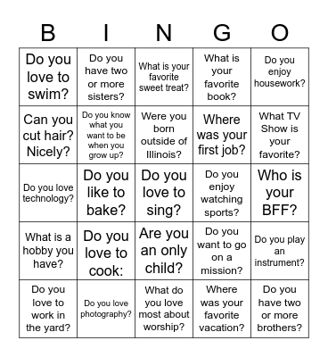 I Mustache you a Question! Bingo Card