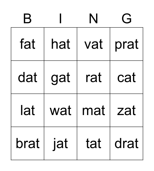 at family bingo Card