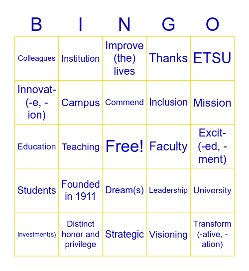 Dr. Noland Bingo! Bingo Card