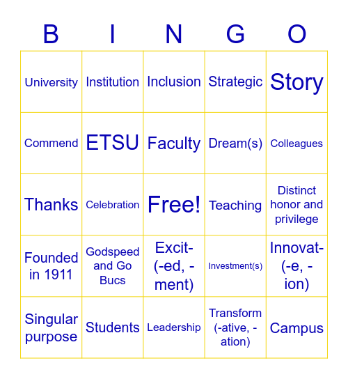 Dr. Noland Bingo! Bingo Card