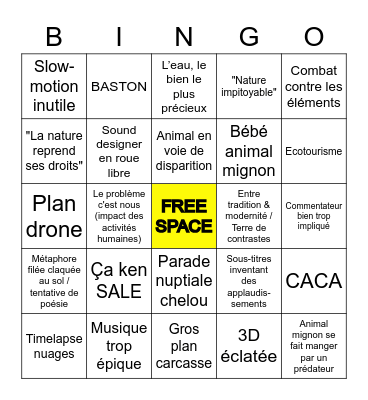 Bingo Docu (Français) - Le Spot Bingo Card