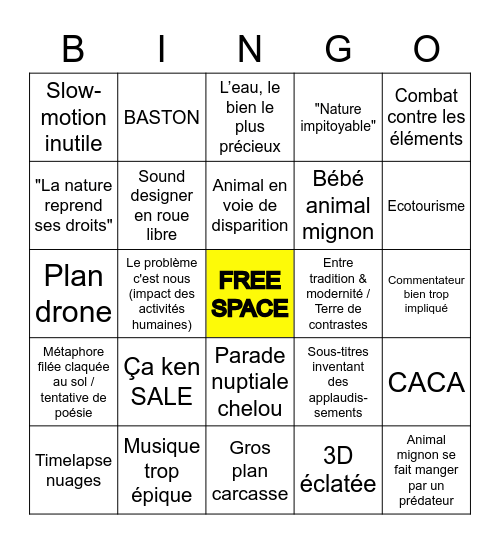 Bingo Docu (Français) - Le Spot Bingo Card