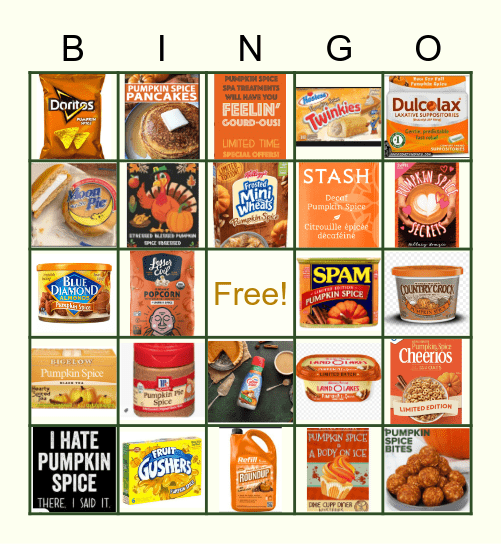 Pumpkin Spice Bingo Card