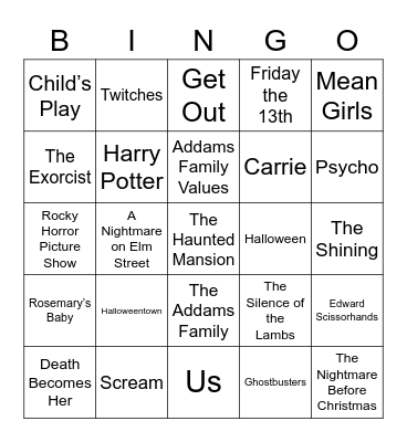 HALLOWEEN Bingo Card