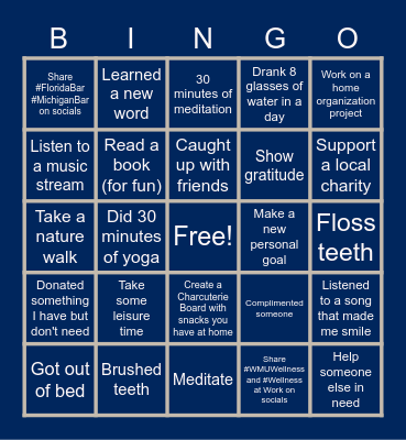 Cooley BINGO Presented by Florida Bar YLD Bingo Card
