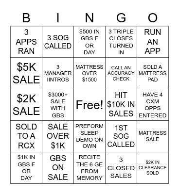 MIDNIGHT MADNESS BINGO Card