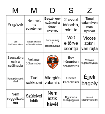 Keress valakit aki... Bingo Card
