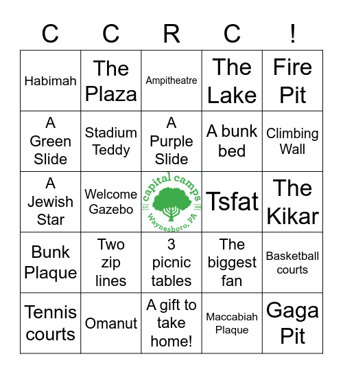 Camp Tour Bingo! Bingo Card