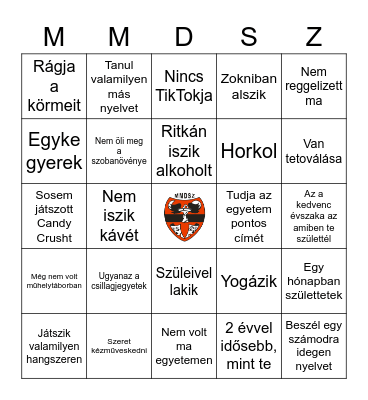 Keress valakit aki... Bingo Card