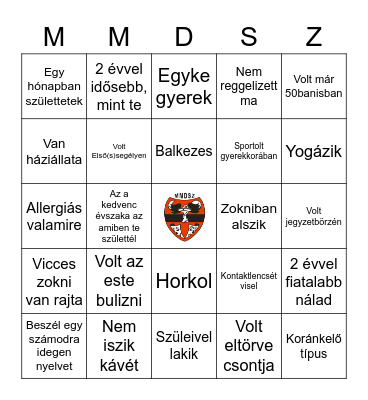 Keress valakit aki... Bingo Card