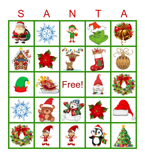 Tis The Season Bingo Card