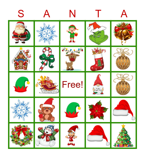 Tis The Season Bingo Card