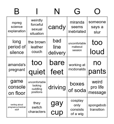 Barefoot Productions Bingo Card