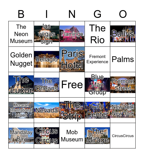 Las Vegas Bingo Card