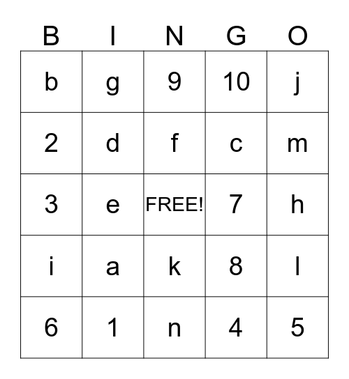 BINGO Card