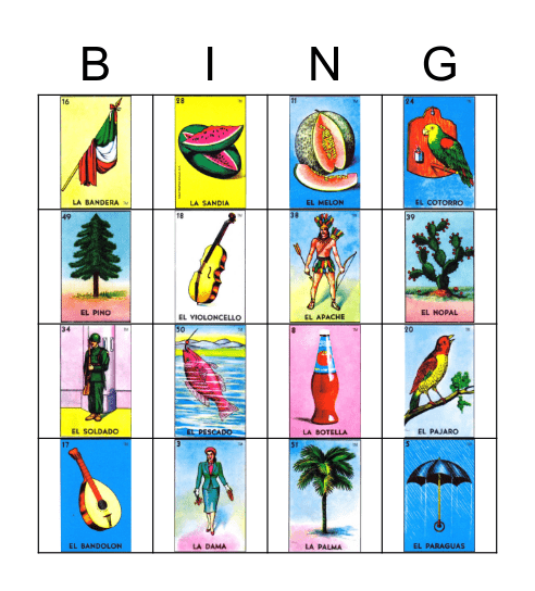 Loteria Bingo Card