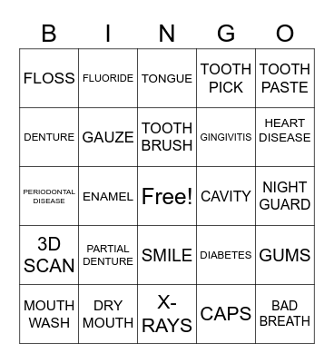 ENABLE DENTAL Bingo Card