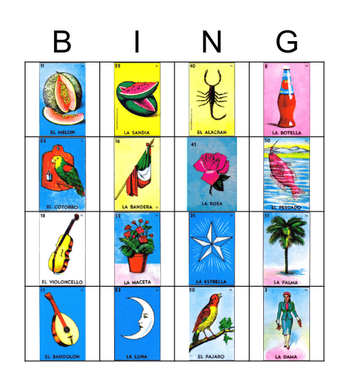 Loteria Bingo Card