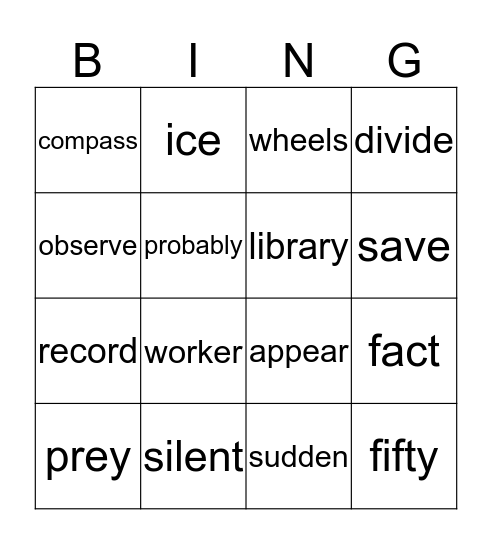 Bingo Card