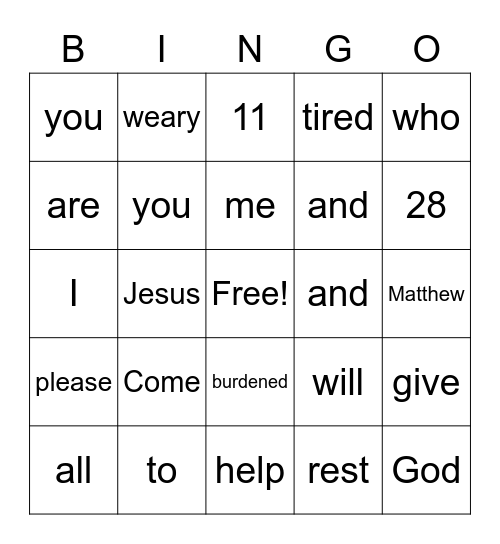 matthew-11-28-bingo-card