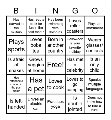 ST-10 Getting to Know You! Bingo Card