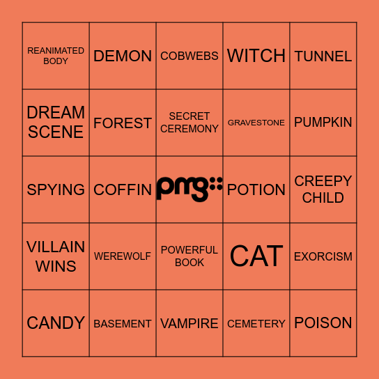 PMG Horror Heroes 2022 Bingo Card