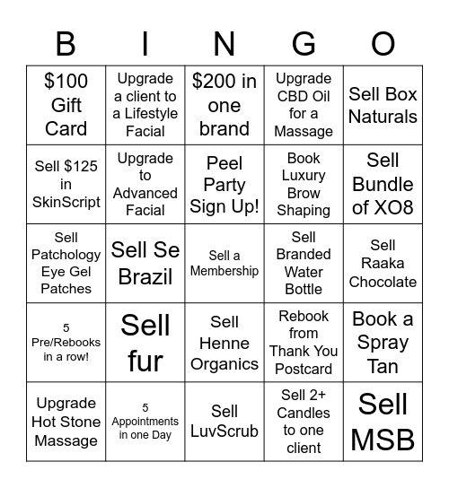 Beautiology Bingo Card