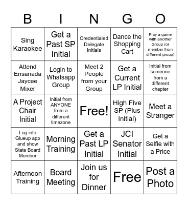 JCI CA 2022 Bingo Card