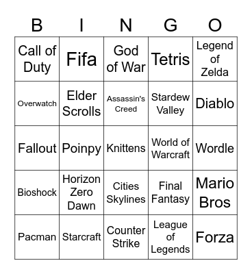 Find Someone Who Plays... Bingo Card