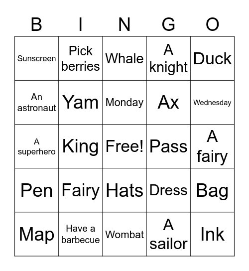 C4 lesson 1 book D Bingo Card